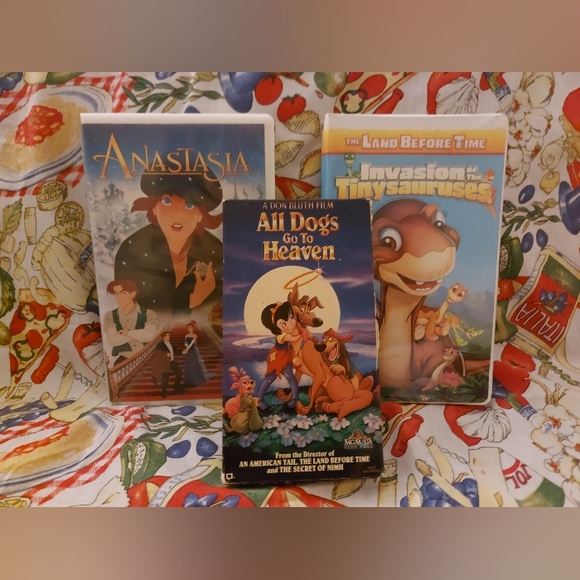 Don Bluth 3 movie VHS lot animated Anastasia all dogs go to heaven 90s - Picture 2 of 3